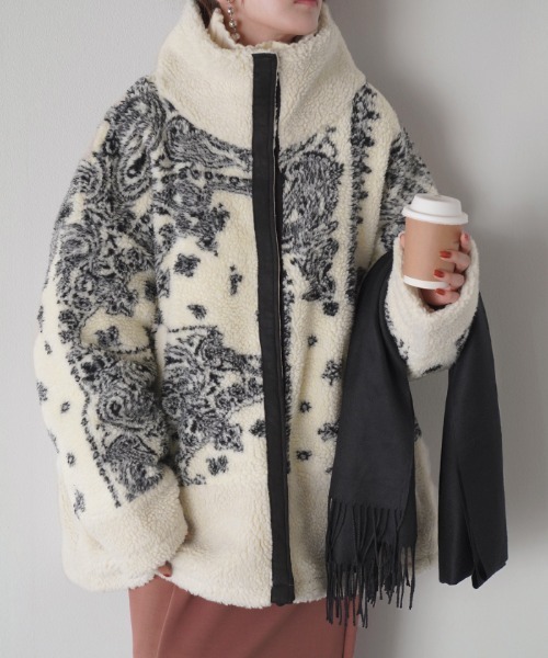 【冬物大幅値下げ！】poppy アウター あさぎーにょ ゴブランボアブルゾン 冬物大幅値下げ！】poppy アウター あさぎーにょ ゴブランボアブルゾン