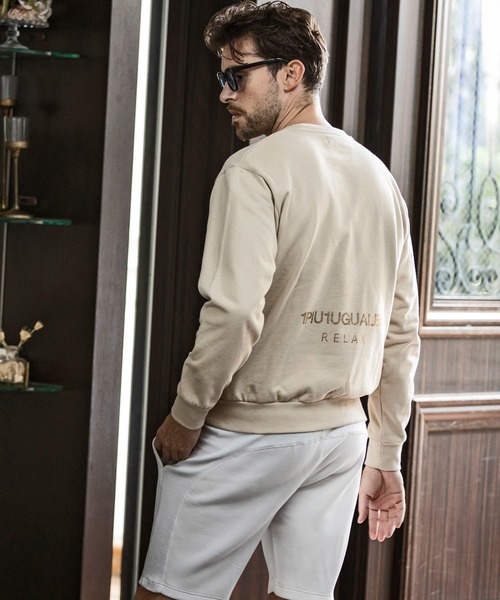 1PIU1UGUALE3 ブラウン トレーナー 1PIU1UGUALE3 RELAX トレーナー スウェット RELAX(ウノピゥウノウ