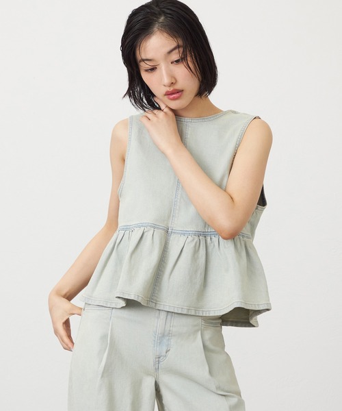 SOMETHING（サムシング） ペプラムデニムビスチェ レディース