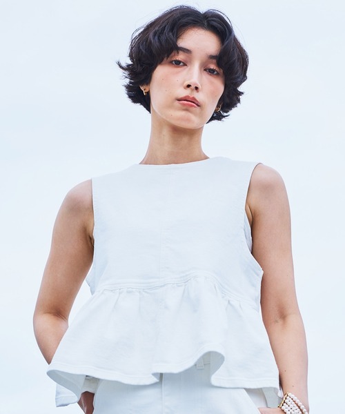 SOMETHING（サムシング） ペプラムデニムビスチェ レディース