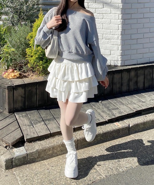 GLOWNY フリルミニスカート　Sサイズ GLOWNY】24SS☆ GIRLFRIEND RUFFLE MINI SKIRT (S,M) (GLOWNY