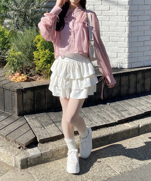 GANNI フリルデザイン ミニスカート GANNI / ガニー】 Shiny Quilt Mini Skirt：ミニスカート（ミニ