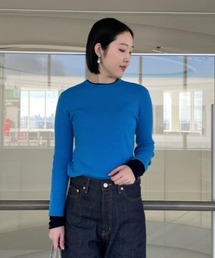 未使用 LANVIN on blue レイヤード バイカラー ニット バイカラーレイヤードニット[品番：LAVW0007526]｜LANVIN en
