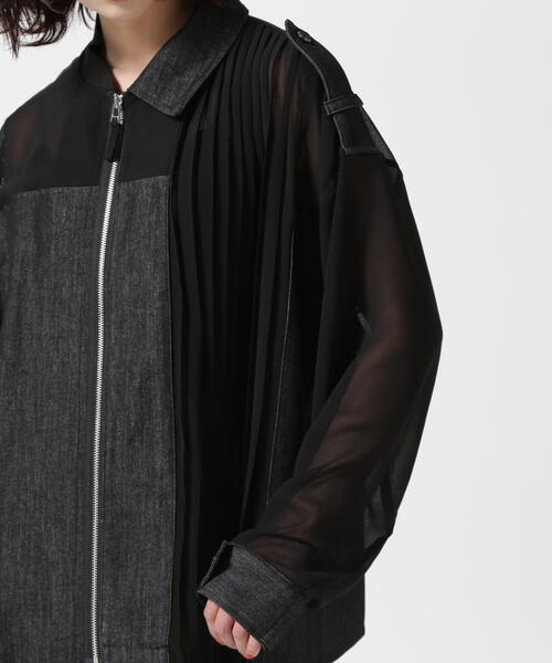 アウラアイラ　　3.2万円　変形　コンビネーション　デニムジャケット DENIM COMBINATION BLOUSON — aulaaila