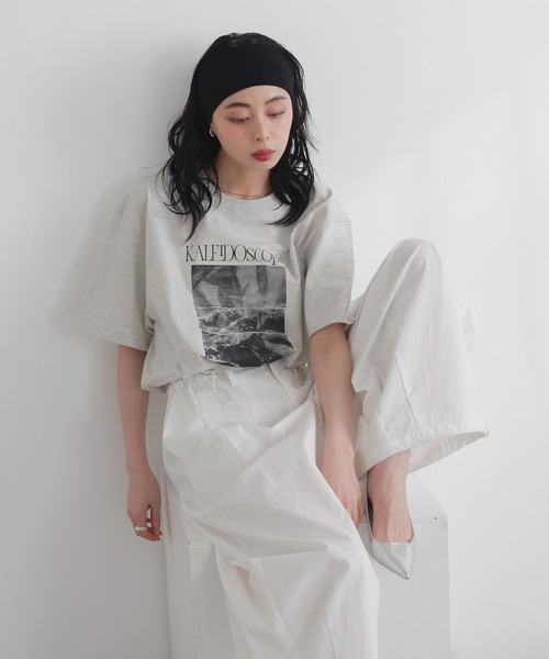 LIAN tシャツ フォトプリントオーバーサイズKAREIDOscopicT