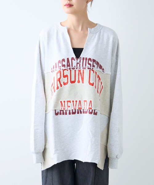 「etsinta」 7分袖カットソー ONE SIZE グレー レディース etsinta 「etsinta」 7分袖カットソー ONE SIZE グレー