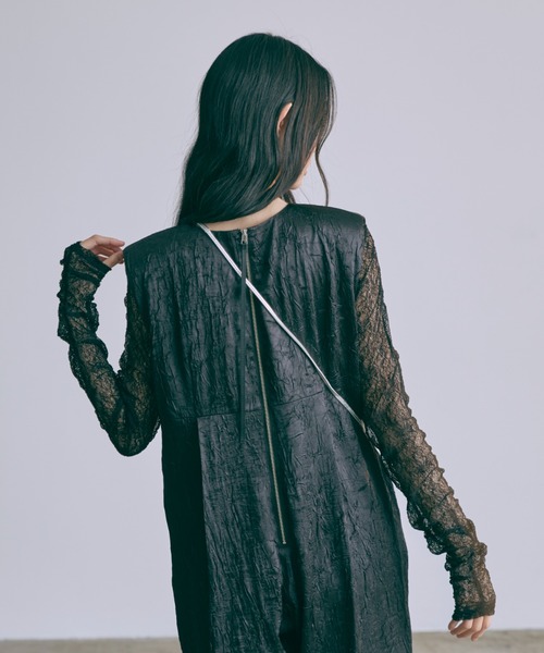 EN NEUME tシャツ Cut Lace 2Way Shirred Pullover レディース
