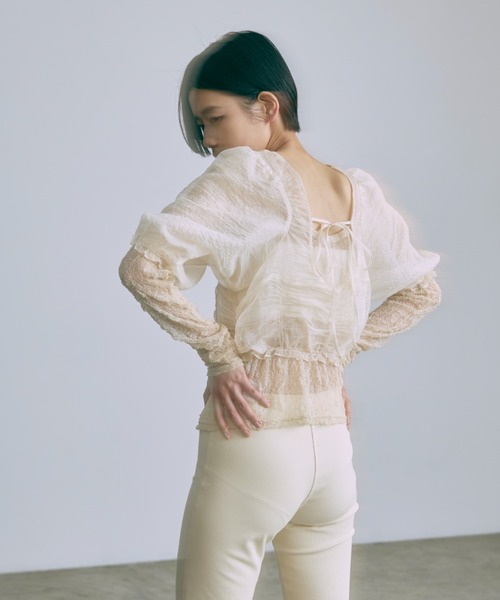EN NEUME 2点セット EN NEUME tシャツ Cut Lace 2Way Shirred Pullover レディース