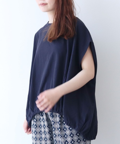 tシャツ ハイツイストコットン　プロダクトダイ　コクーンプルオーバー レディース