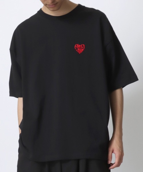 Lazar tシャツ 別注 Heart Embroidery Tee/オーバーサイズ ハート柄