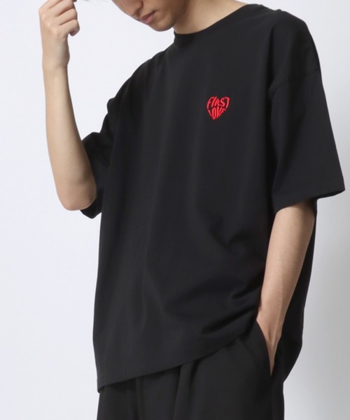 Lazar tシャツ 別注 Heart Embroidery Tee/オーバーサイズ ハート柄