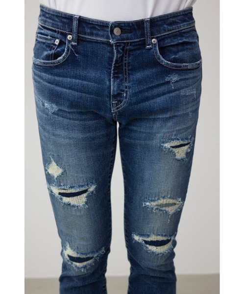 BLACK BY MOUSSY ダメージ加工デニムパンツ AZUL BY MOUSSY by moussy - XL レディース スキニーデニム