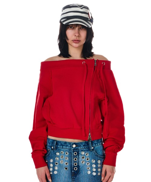 BEEDEN Tシャツ BEEDEN tシャツ OFF SHOULDER SIDE ZIP TOPS レディース