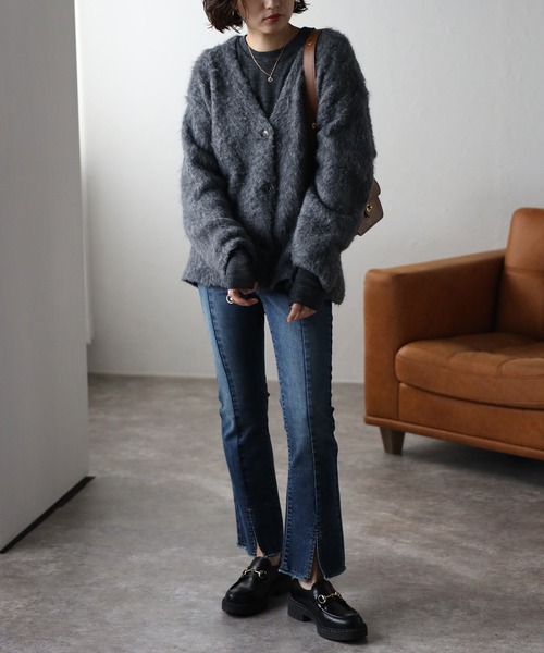 [Bonjour Sagan] обработка Denim брюки M голубой женский 