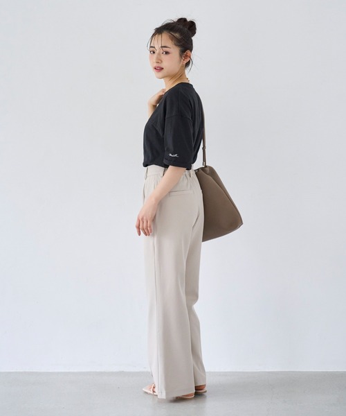 mil パンツ センタープリーツ フレアパンツ レディース