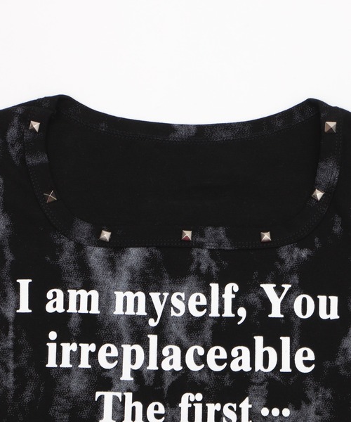 売れ筋商品|||イチ Tシャツ レディース トップス LINNO - Top - black tシャツ ネックラインスタッズピチT レディース : ZOZOTOWN