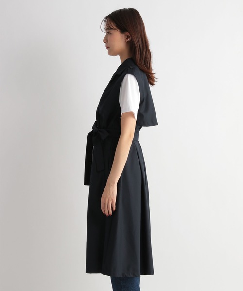 「Andemiu」 トレンチコート FREE ネイビー レディース_画像5