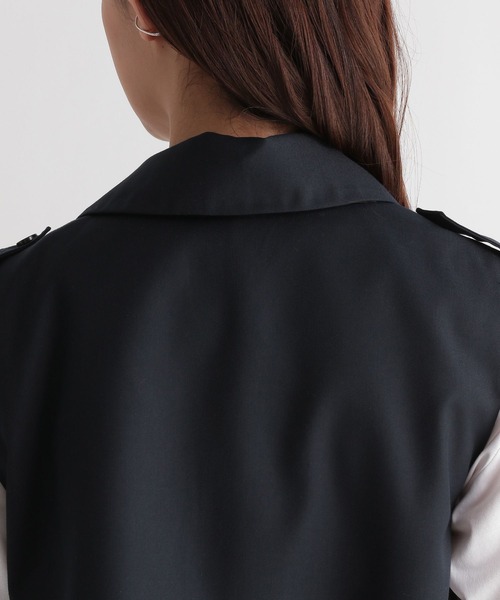 「Andemiu」 トレンチコート FREE ネイビー レディース_画像7