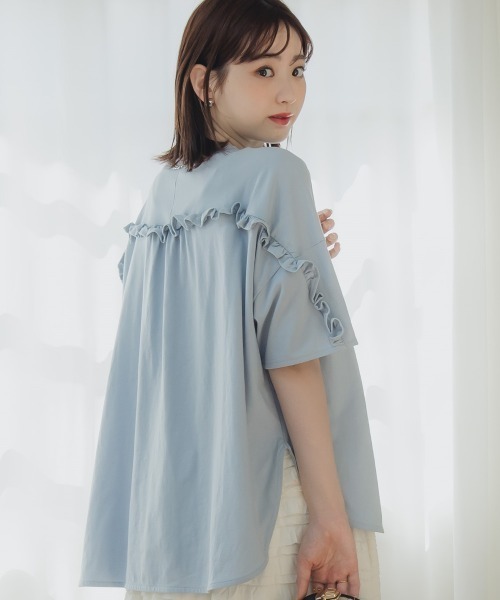【ALESSANDRA RICH】フリル Tシャツ Alessandra Rich crystal-embellished graphic-print T-shirt