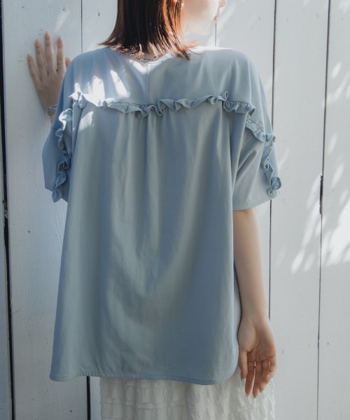 slattgir tシャツ 高身長 バックフリルデザインTシャツ（トール
