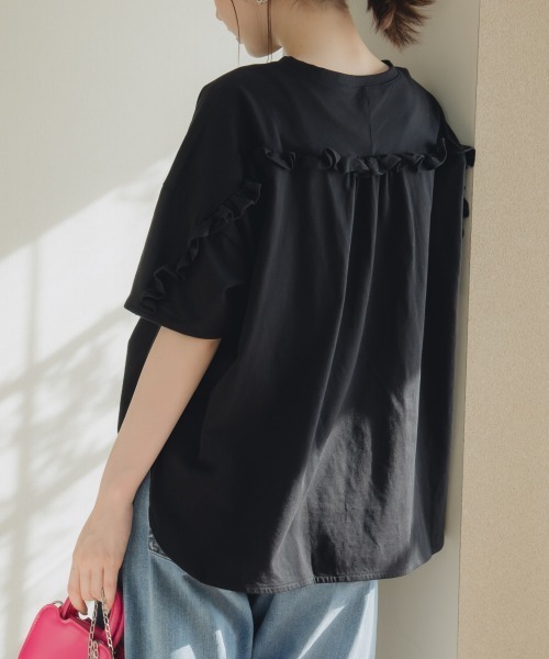 slattgir tシャツ 高身長 バックフリルデザインTシャツ（トール