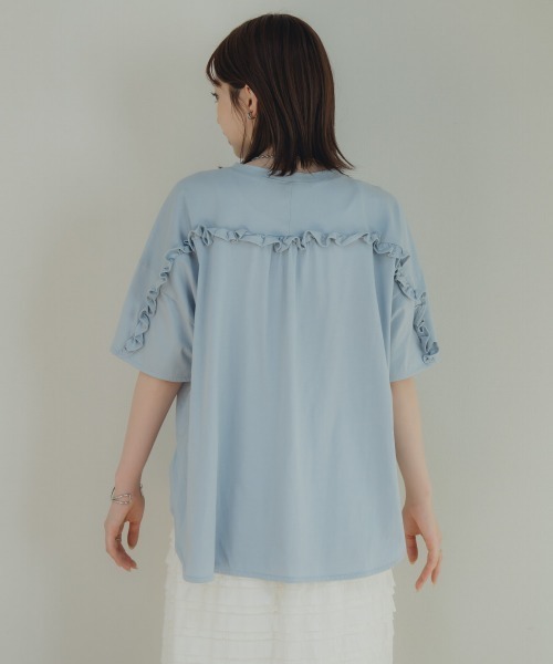 slattgir tシャツ 高身長 バックフリルデザインTシャツ（トール