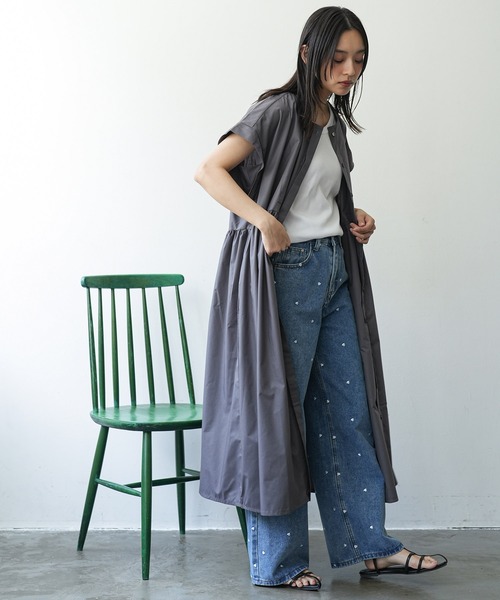 mili an deni（ミリアンデニ） ワンピース 半袖前開きワンピース