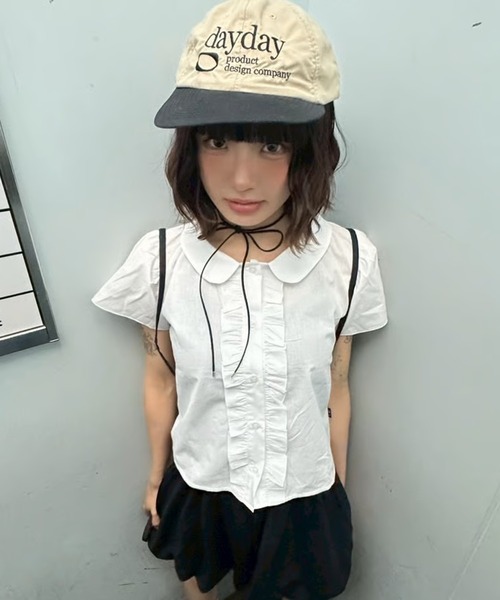 DAYDAY seoul ブラウス シャツ 半袖 フリルオリジナル S/S シャツ