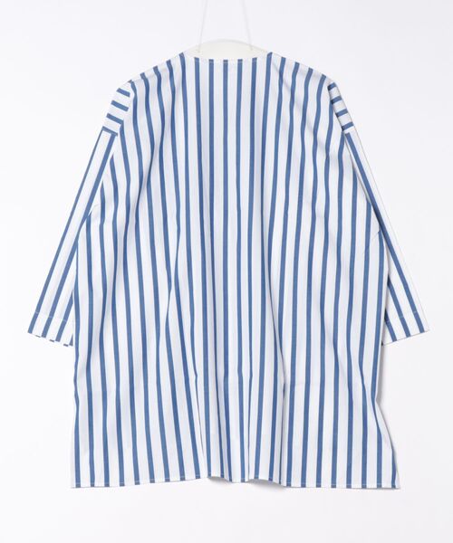 PUEBCO シャツ COTTON STRIPE SHIRT / CREW NECK Blue M メンズ
