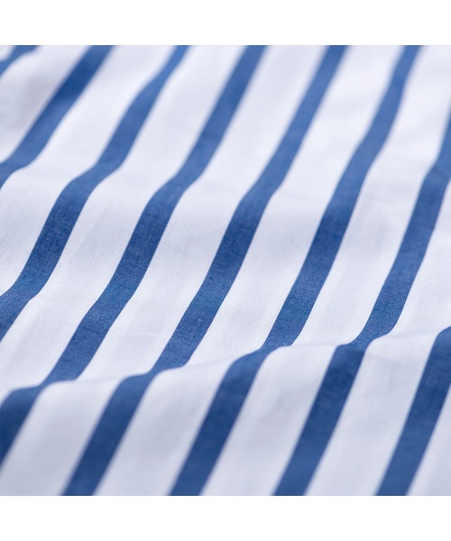 PUEBCO シャツ COTTON STRIPE SHIRT / CREW NECK Blue M メンズ