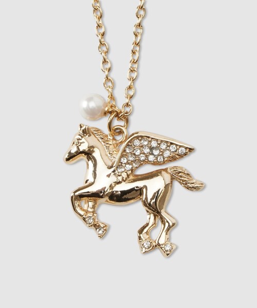 nanini❣️￼ペガサスモチーフペンダントトップ　チャーム ANAYI（アナイ） ネックレス ペガサス×パールチャームネックレス