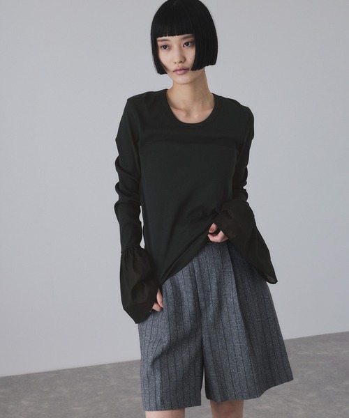 ADAM ET ROPE'（アダムエロペ） tシャツ カフスフレアーリブプル