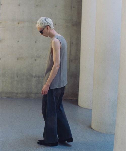 「WYM LIDNM」 タンクトップ M ライトグレー メンズ