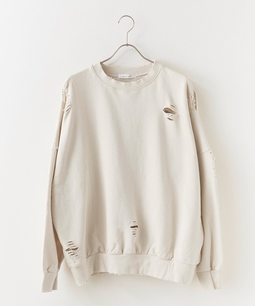 Theater code トレーナー スウェット Damage processing Crew neck