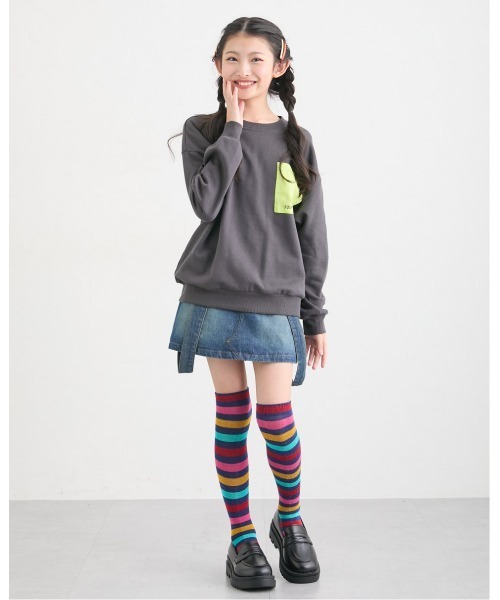 カラフルチュニック&amp;サスペンダー付きスカート スカート サスペンダー付きデニムパンツインスカート キッズ 子供服