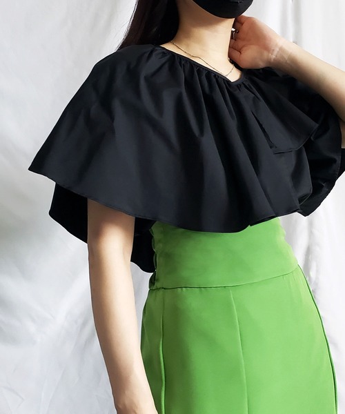 「me+em select」 半袖ブラウス FREE ブラック レディース_画像4