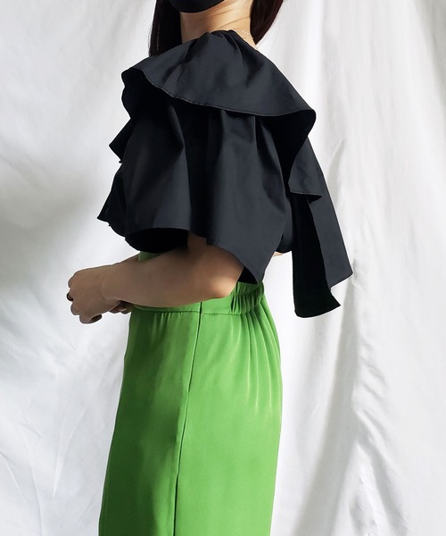 「me+em select」 半袖ブラウス FREE ブラック レディース_画像5