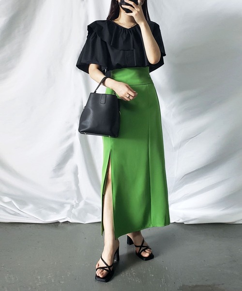 「me+em select」 半袖ブラウス FREE ブラック レディース_画像9