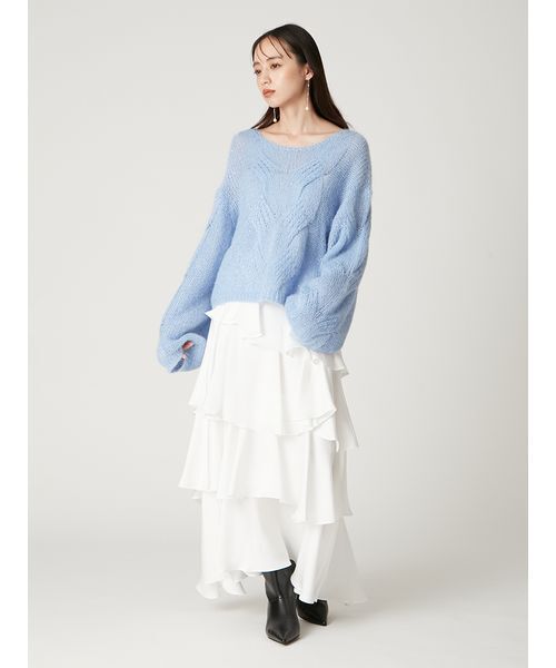 FRAY I.D（フレイ・アイディー） スカート サテンランダムティアード