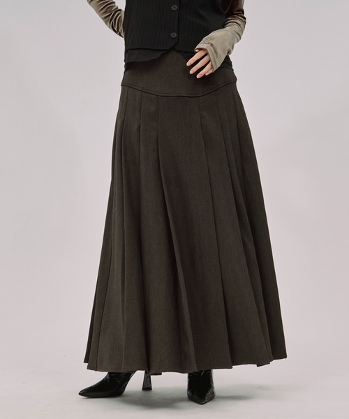 Ezick ロング スカート corset pleats skirt コルセットボックス