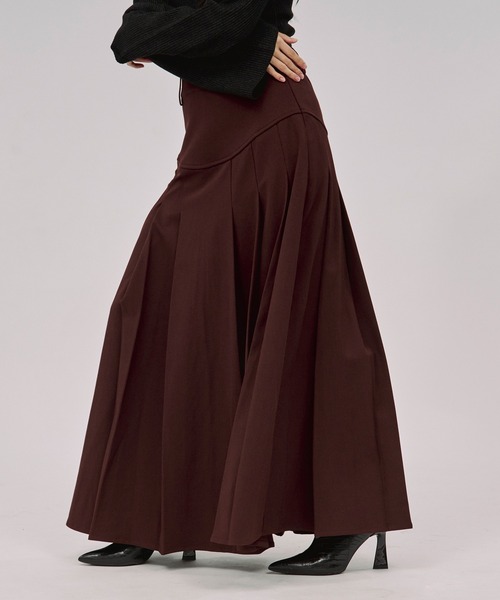 スカート back pleats skirt Ezick ロング スカート corset pleats skirt コルセットボックス
