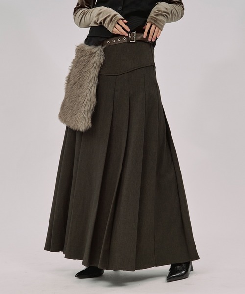 Ezick ロング スカート corset pleats skirt コルセットボックス