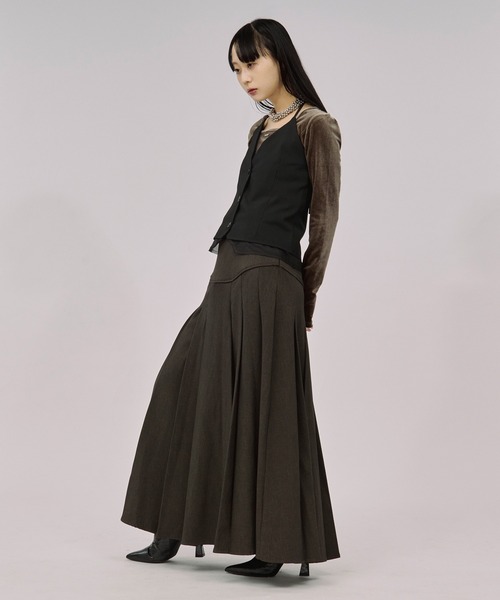 Ezick ロング スカート corset pleats skirt コルセットボックス
