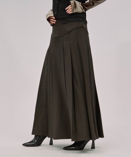 Ezick ロング スカート corset pleats skirt コルセットボックス