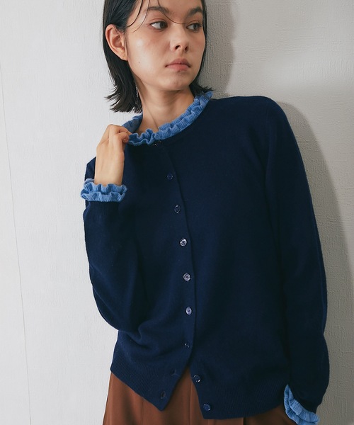 SMILE ORCHID（スマイルオーキッド） カーディガン ウール100％配色