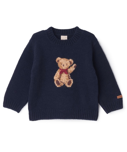 petit main ニット セーター 「フワもちっと」くまニットプルオーバー