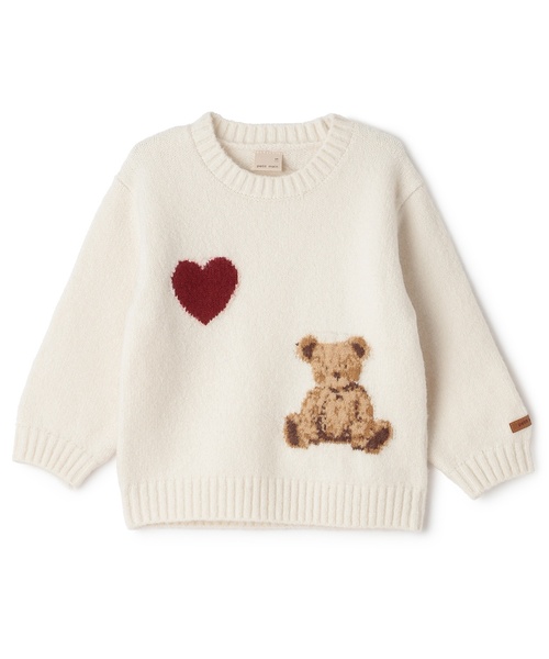 petit main ニット セーター 「フワもちっと」くまニットプルオーバー
