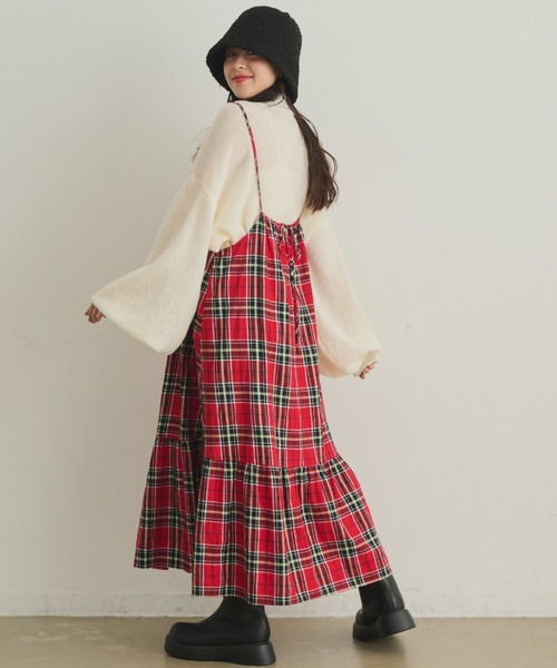 「MERLOT」 キャミソールワンピース FREE グリーン レディース_画像9