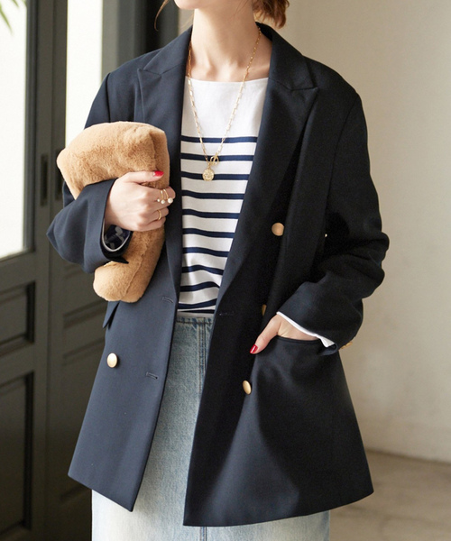 SLOBE IENA（スローブイエナ） テーラードジャケット FREE ネイビー