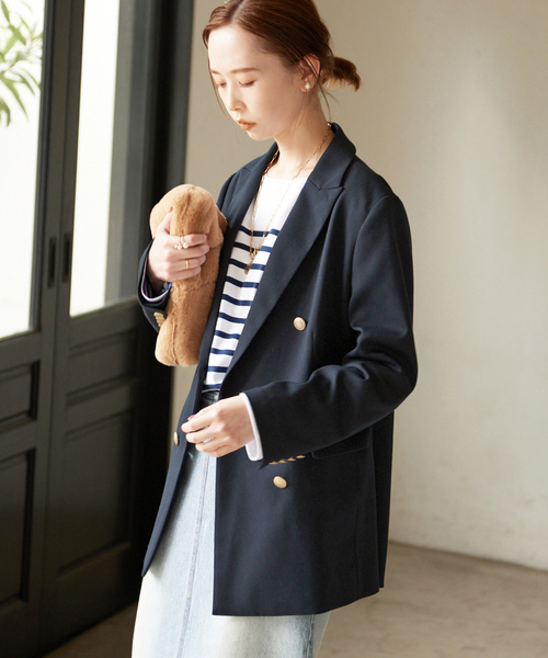 SLOBE IENA（スローブイエナ） テーラードジャケット FREE ネイビー